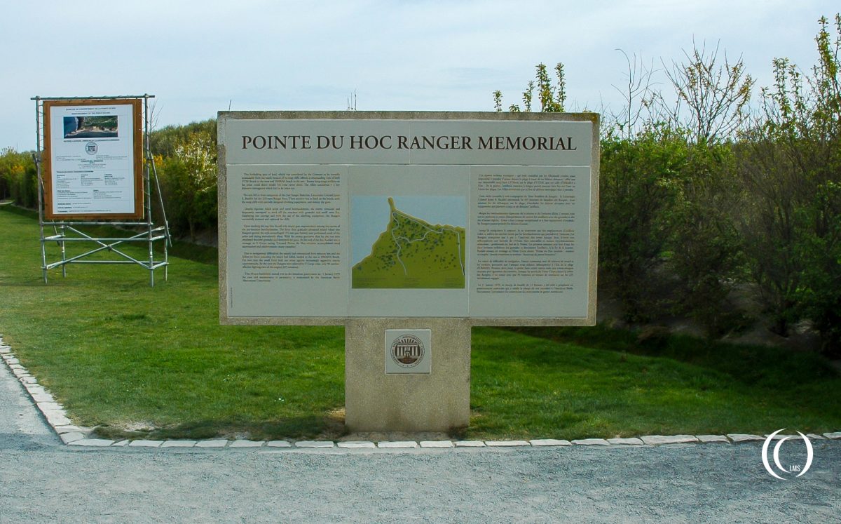 Pointe du Hoc Memorial sign