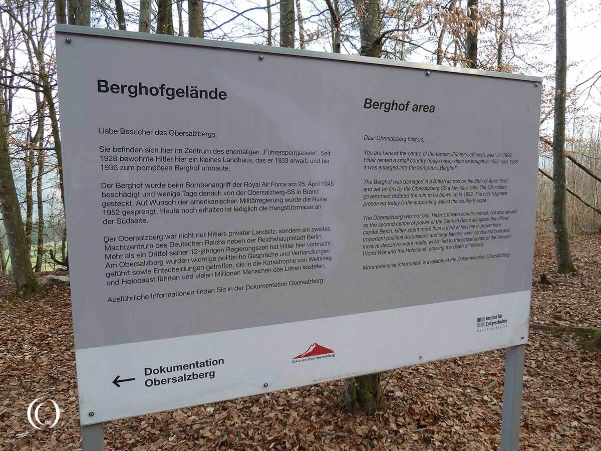 Information sign at the former Berghof Obersalzberg Germany