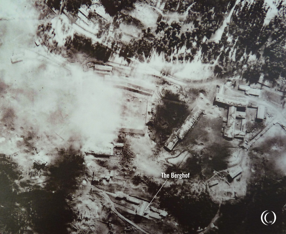 RAF aerial reconnaissance picture obersalzberg after bombing on 25 April 1945