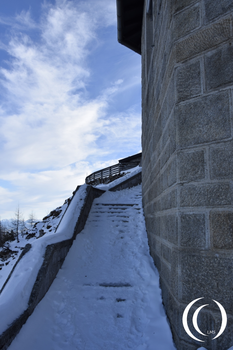 Iced up and slipery stairs on the Eagles Nest