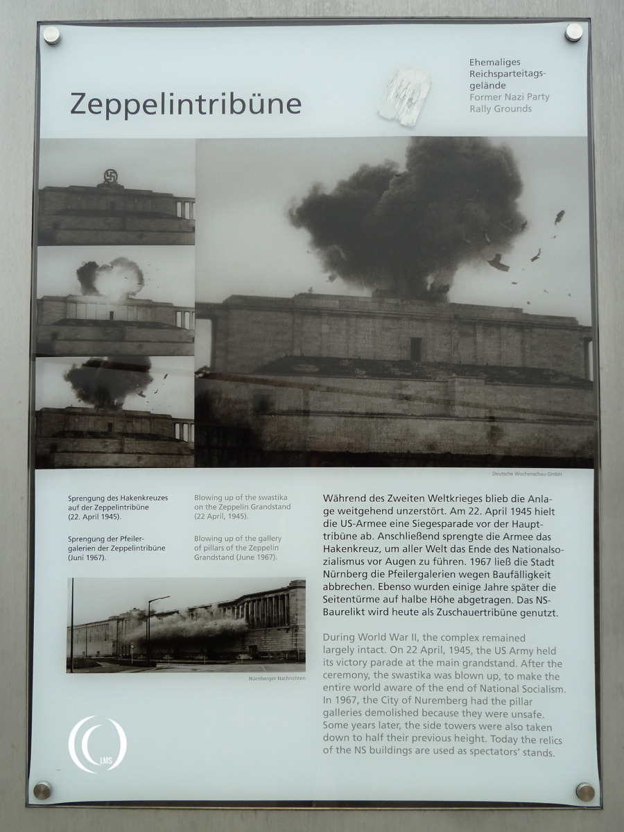 Zeppelin Grandstand blow up Swastika
