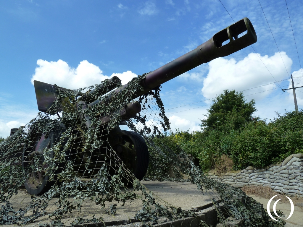 Camouflaged Czechoslovakian 150 mm gun
