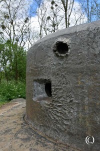 Impact on cupola at Oder-Warthe-Bogen in Pniewo Poland