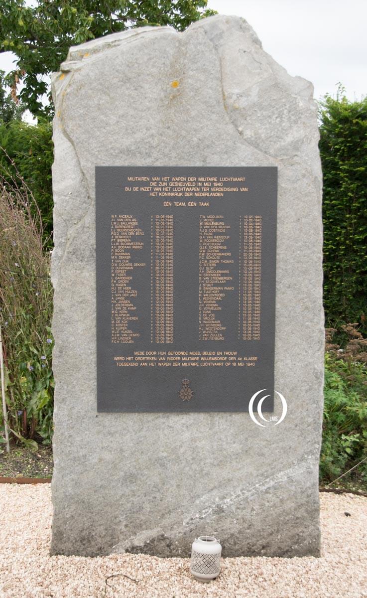 WWII victims fallen in May 1940 during the invasion of the Netherlands Memorial Garden RNLAF Soesterberg