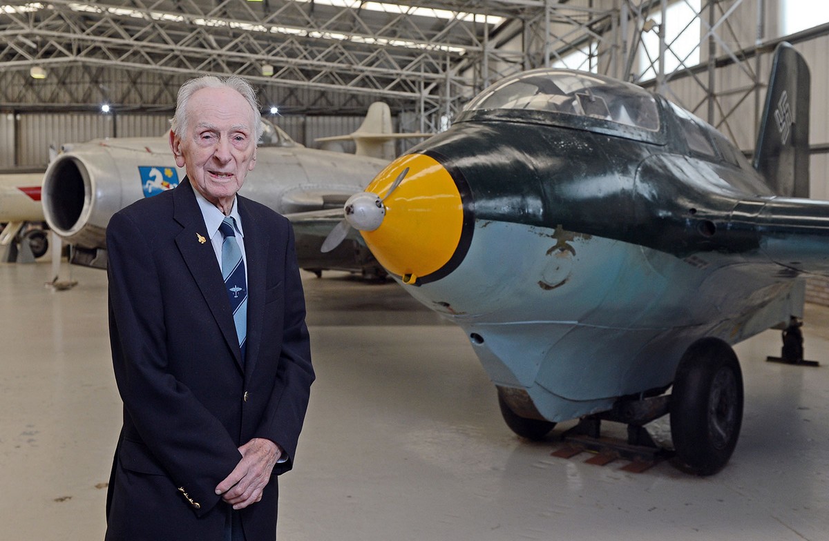 Captain Eric Winkle Brown flew this Me 163B in 1945- Courtesy of the Museum of Flight