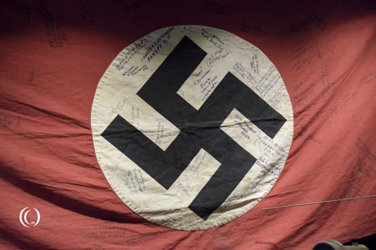 82nd Airborne Swastika Flag signed