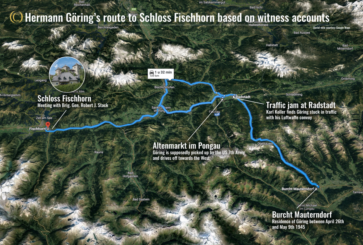 Route Hermann Goering to Fischhorn Castle