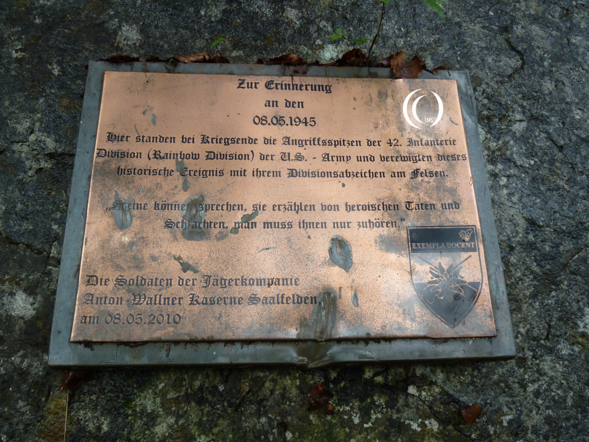 US 42nd Rainbow Division memorial plaque Austria