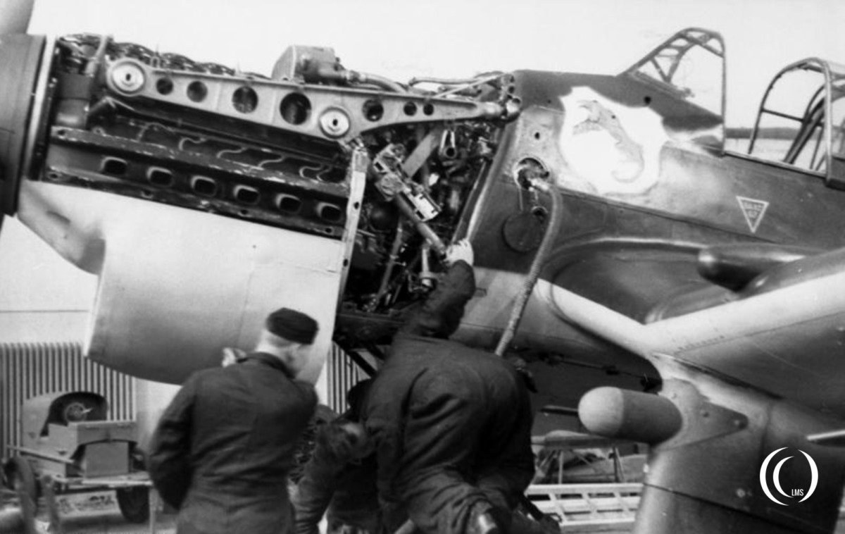 Junkers Ju 87 B-1 Stuka in repair